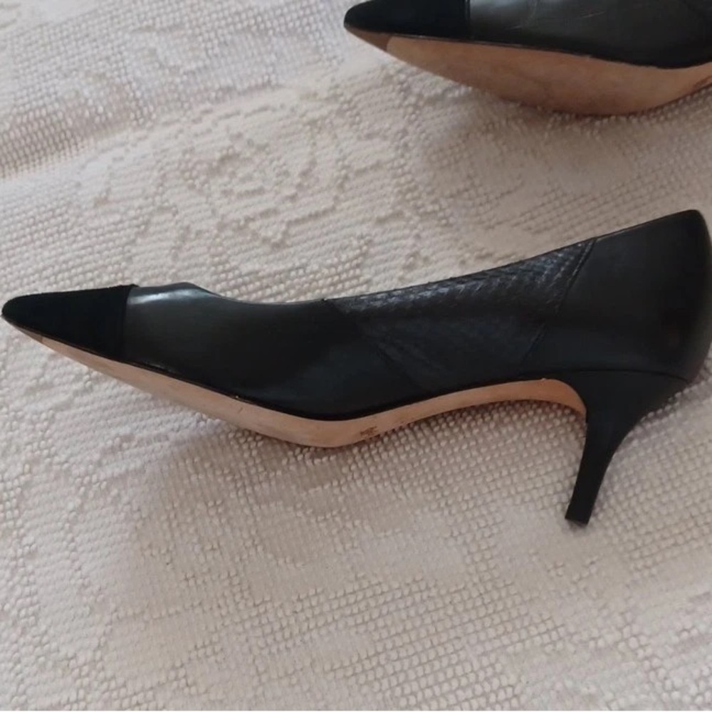 Coach Black Pointed-Toe Leather Stiletto Pumps - Picture 3 of 6